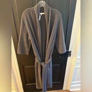 Naked Cashmere Womens Gray Tie Front Robe With Pockets Sz Medium
